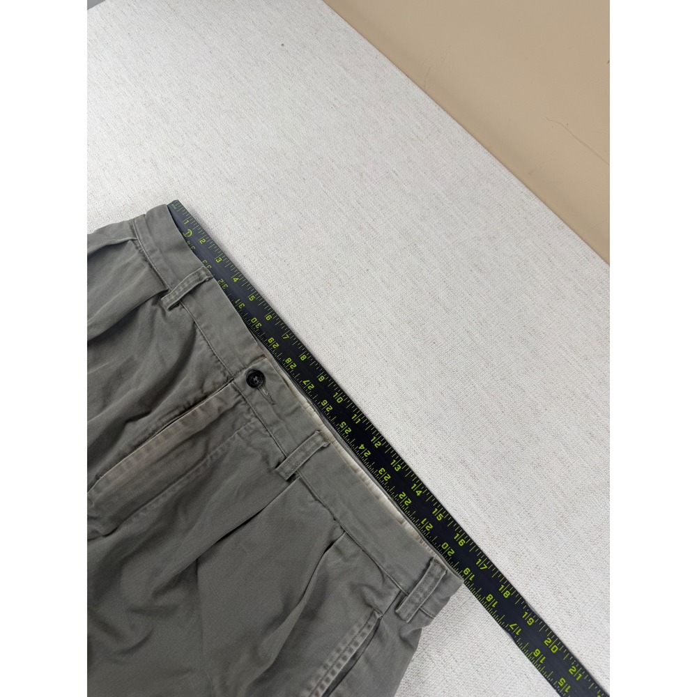 Polo Ralph Lauren Andrew Pant Mens 34x31 Olive Gray Pleated Cotton Chino Trouser - Picture 5 of 12